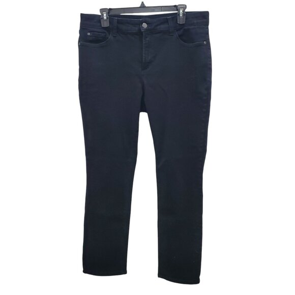 Not Your Daughters Jeans NYDJ Petite‎ Plus Jet Black Stretch Skinny Jeans 14P - Picture 1 of 9